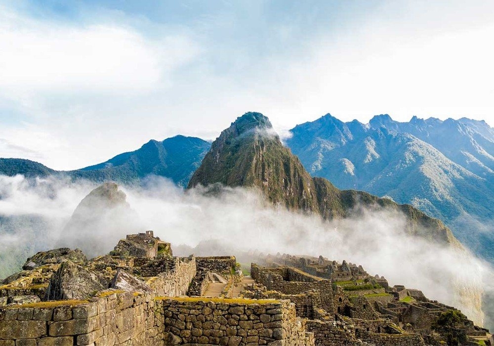 A cloudy view of Machu Picchu