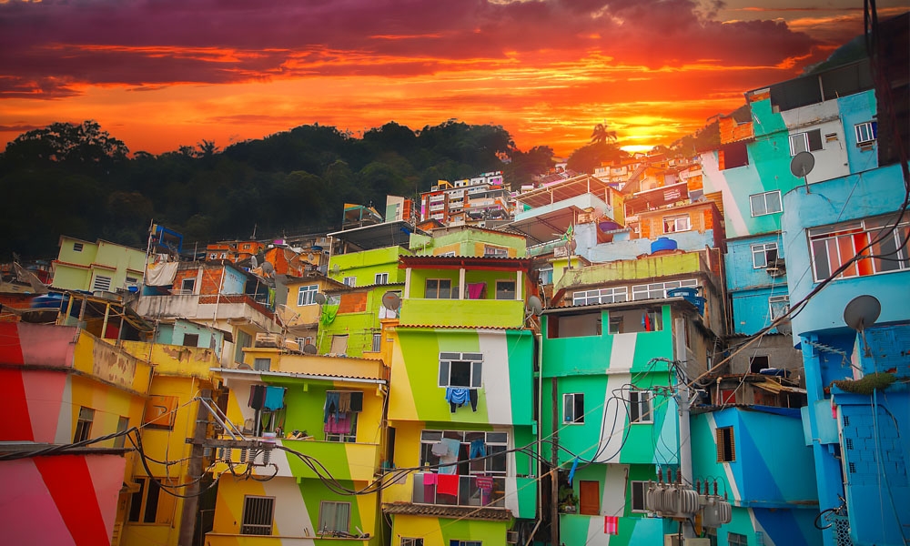 Rio de Janeiro - A virew of downtown and favela