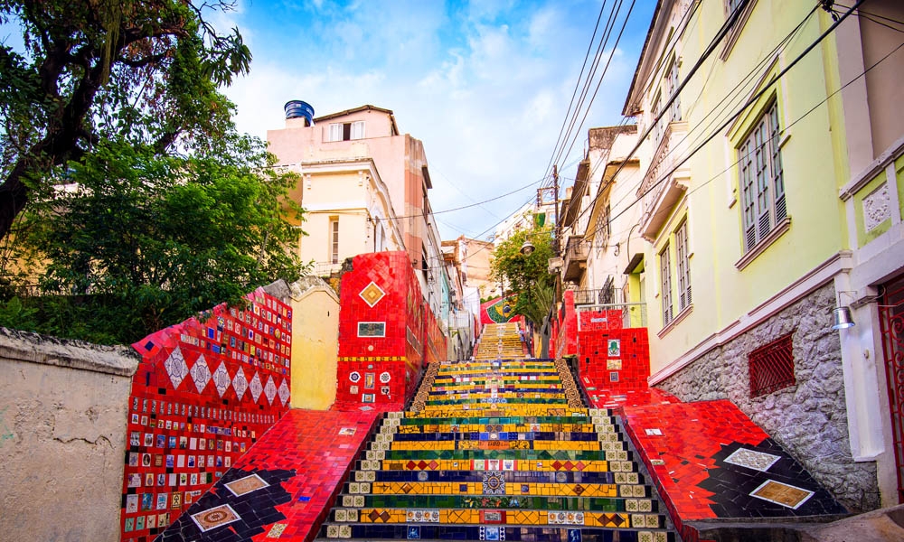 Rio de Janeiro - Selaron Stairs is a popular tourist attraction in the center of Rio city