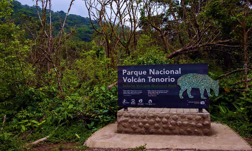 Tenorio Volcano National Park welcome sign