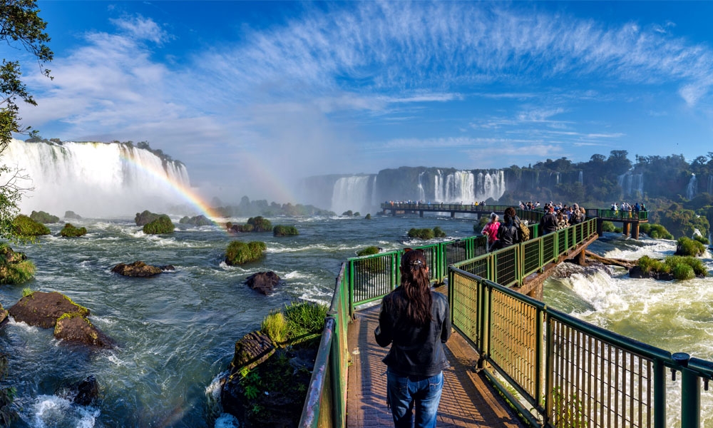 Viewpoint of Iguazu falls from the Brazilian side